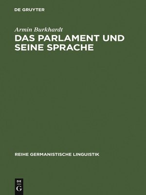 cover image of Das Parlament und seine Sprache
